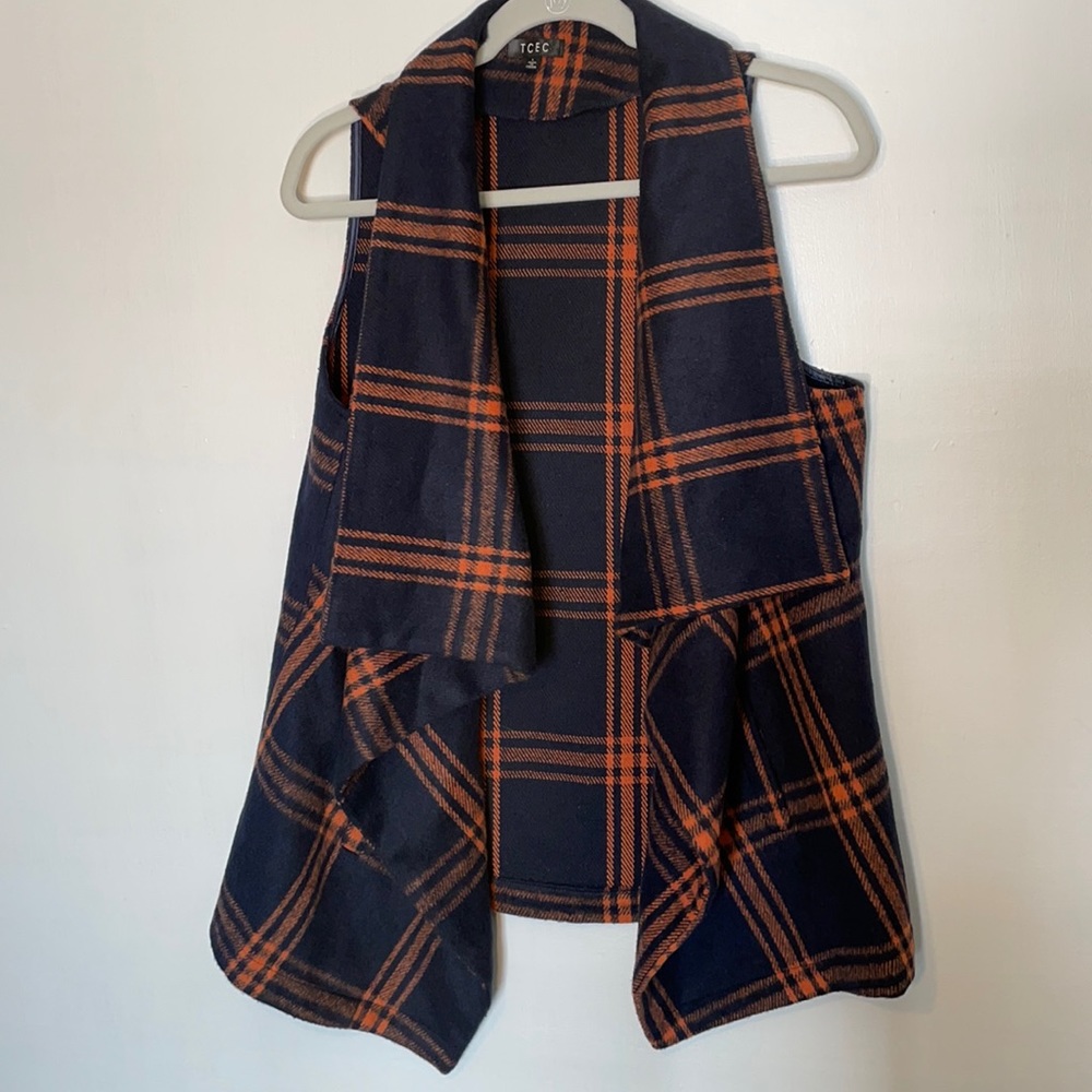 TCEC Buffalo Plaid Open Vest